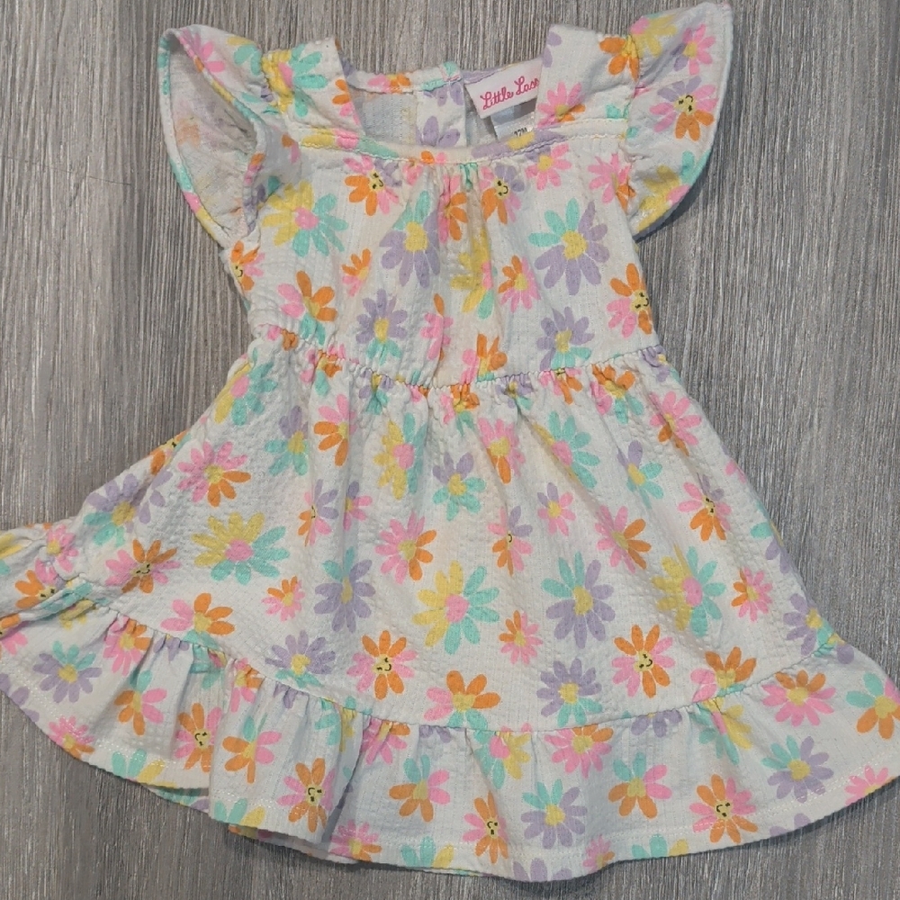 Little Lass Floral Ruffle Dress - Multicolor